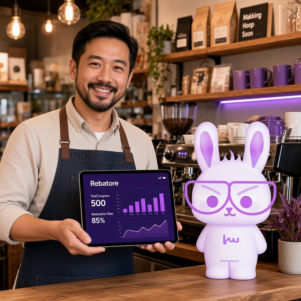 商戶以平板電腦管理 Rebatore 優惠券