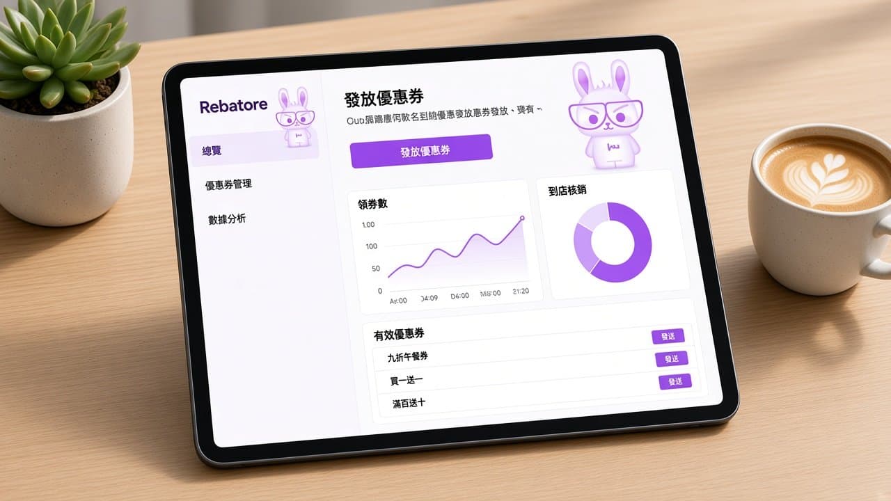 商戶後台：發放優惠券與追蹤到店互動